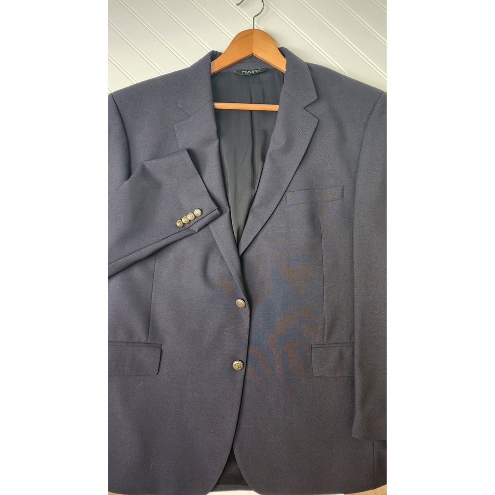 Jos. A. Bank TRAVELER Navy 46R Wool Blend Sport Coat Suit Jacket